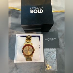 Ladies' Movado Bold® Crystal Accent Gold-Tone Watch